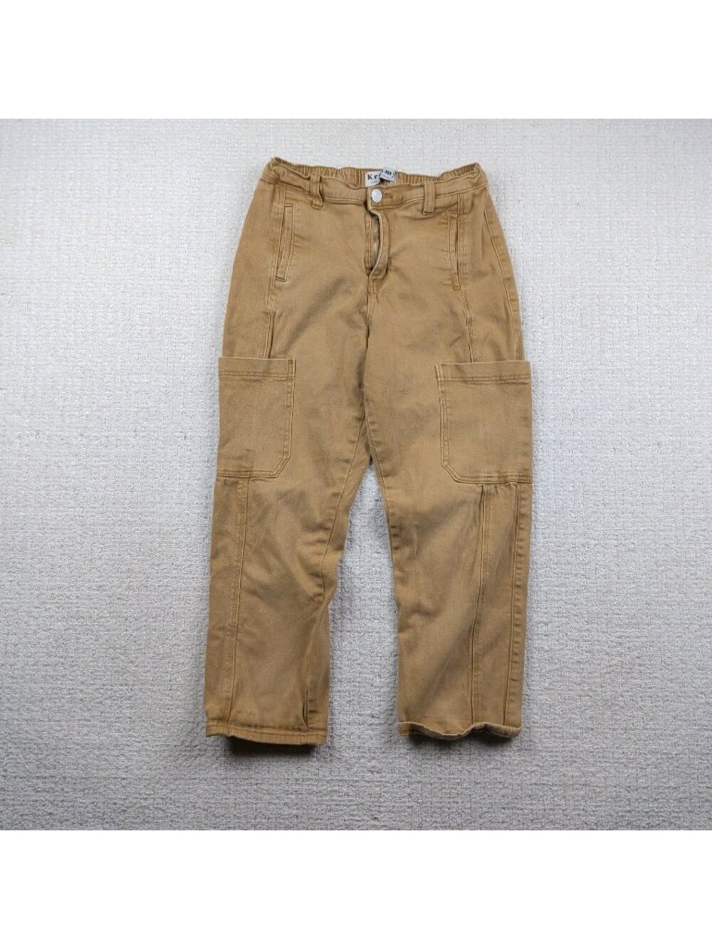 Y2K Kreamy Pants Youth Size L Cargo Carpenter Pants Beige Gorpcore Tech Workwear